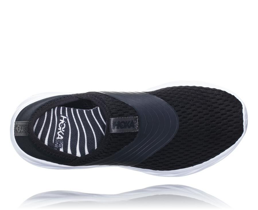 Hoka Australia One One ORA Recovery - Womens Sandals Black/White - UPLZT-3026